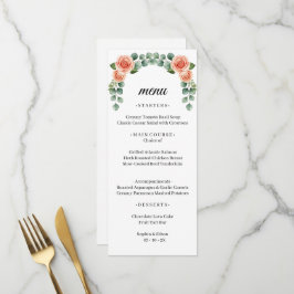 Menú de Boda Arco de Eucalipto y Rosa Melocotón Ac