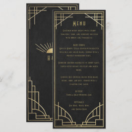 menú de boda art déco dorado