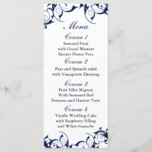 menú de boda azul marino