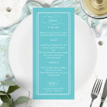 Menú de Boda Azul Purista Simple Elegante 4x9<br><div class="desc">Menú de Boda Azul Purista Simple Elegante 4x9</div>