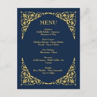 Menú de Boda Azul Real y Dorado Gracia Zafiro