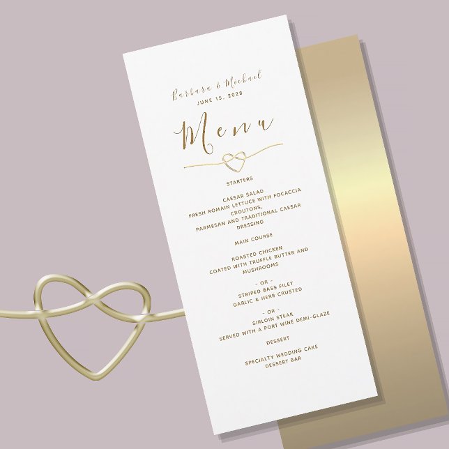 Menú de Boda Blanco y Dorado Elegante Moderno (Subido por el creador)