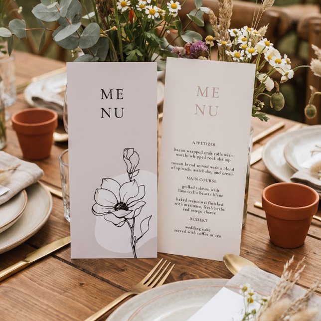 Menú de Boda Bohemio Floral Moderno (Subido por el creador)
