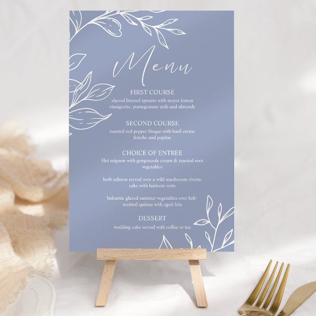 Menú de Boda Boho Flores de Vinca menor (Subido por el creador)