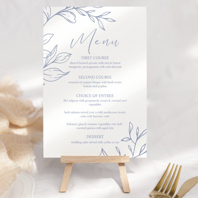 Menú de Boda Boho Flores de Vinca menor (Subido por el creador)