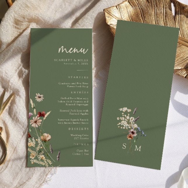 Menú de Boda Boho Verde (Green Boho Wedding Menu
)