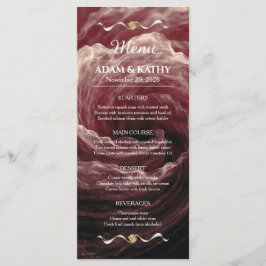 Menú de Boda Borgoña Rosa Roja Romántica