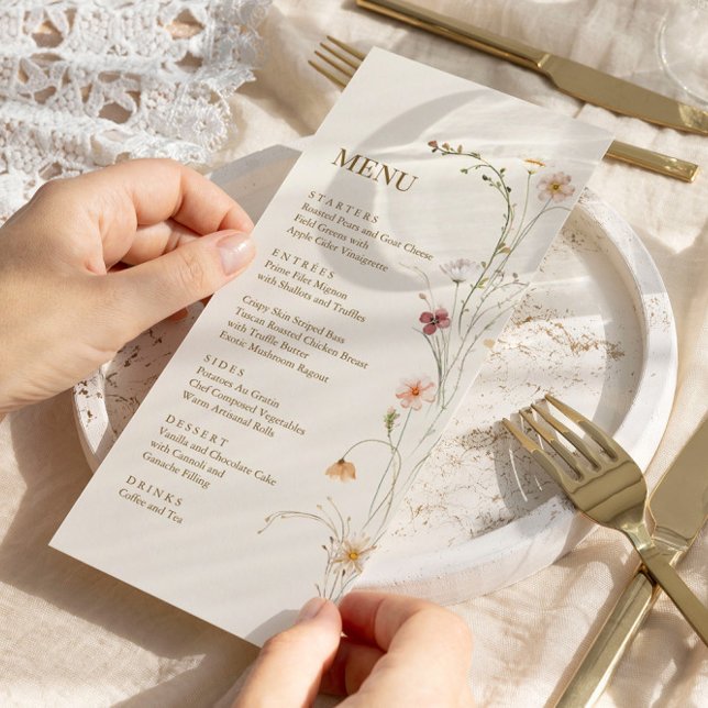 Menú de Boda Botánico Boho Flor Silvestre (Subido por el creador)