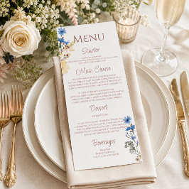 Menú de Boda Botánico de Flor Silvestre