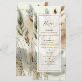 Menú de Boda Botánico Moderno Boho con Vegetación