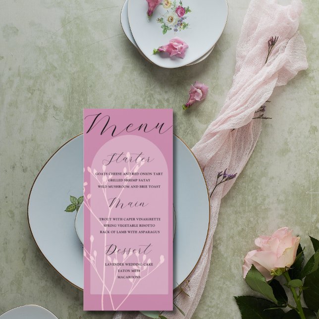 Menú de Boda Botánico Moderno Rosa (Subido por el creador)