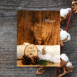 Menú de Boda Campestre de Madera de Granero de Árb