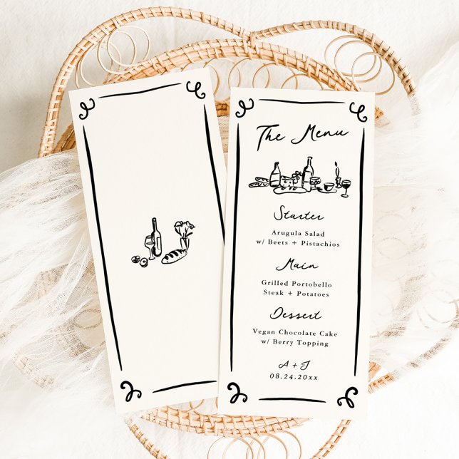 Menú de Boda Caprichoso a Mano (Subido por el creador)