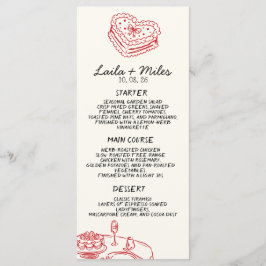 Menú de Boda Caprichoso Rojo Calor