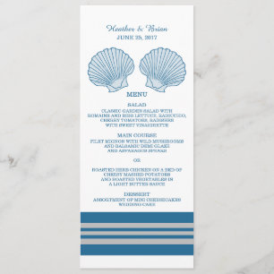 Menú de Boda Caracoles Náuticos Gris Azul