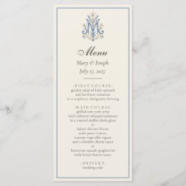Menú de Boda Católico Rosas Azules Elegantes | Mar