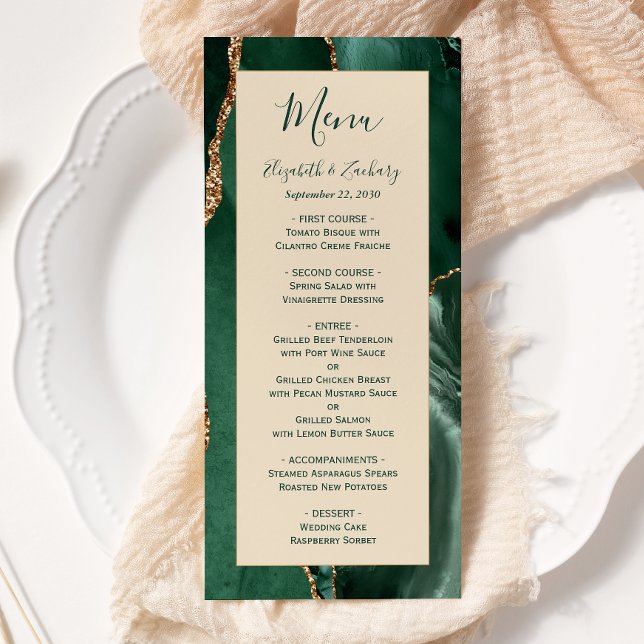 Menú de Boda Champán Dorado Verde Esmeralda (Subido por el creador)