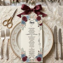 Menú de Boda Chic Burgundy Elegante