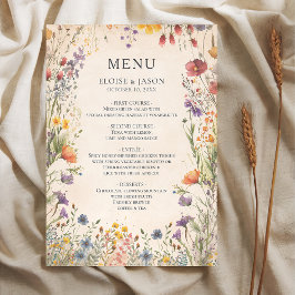 Menú de Boda Chic Jardín de Flores Silvestres