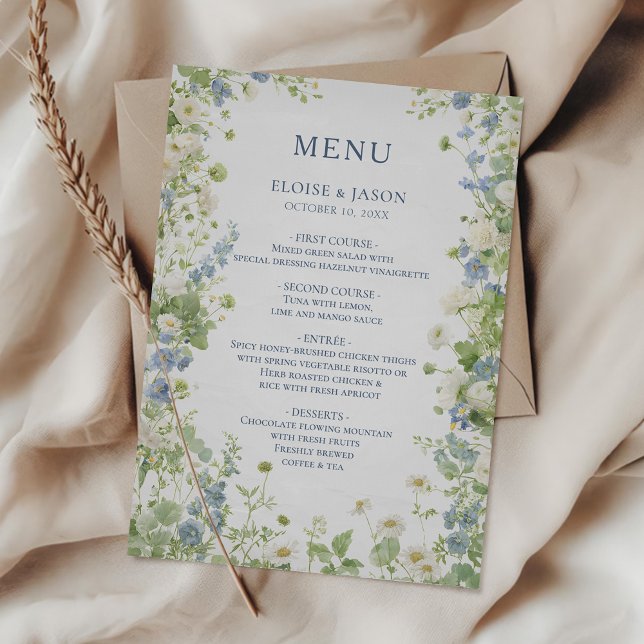 Menú de Boda Chic Jardín de Flores Silvestres (Subido por el creador)