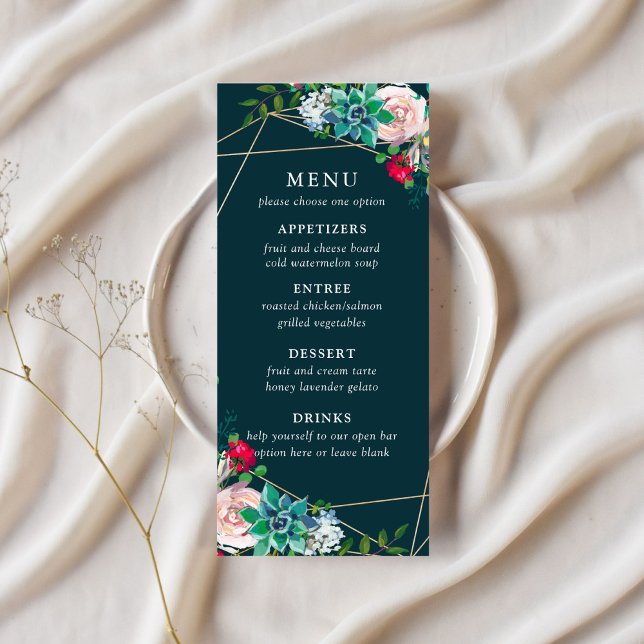 Menú de Boda Chic Suculentas y Oro (Subido por el creador)