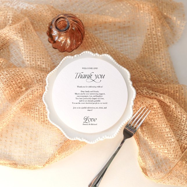 Menú de Boda Circular y Tarjeta de Agradecimiento  (Subido por el creador)