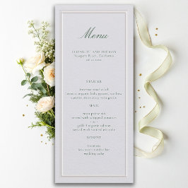 Menú de Boda Clásico Formal Verde Elegante Marco M
