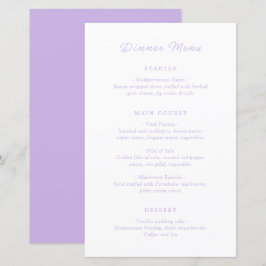 Menú de Boda Clásico Lila Atemporal