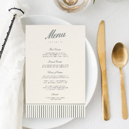 Menú de Boda Clásico Pinstripe de Abeto Ahumado
