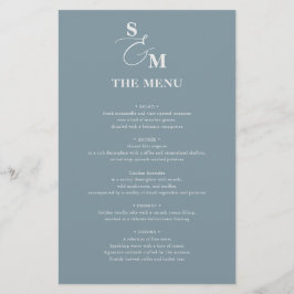 Menú de Boda con Ampersand en Letra Clásica Monogr