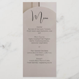 Menú de Boda con Arco de Lujo Moderno | Beige Neut