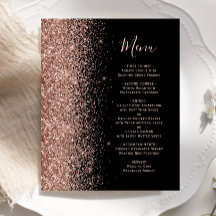 Menú de Boda con Brillo de Oro Rosa Presupuesto
