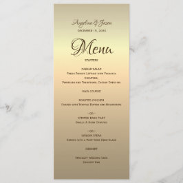 Menú de Boda con Caligrafía Dorada Elegante