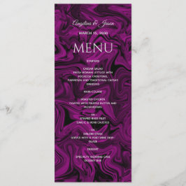Menú de Boda con Caligrafía Morada