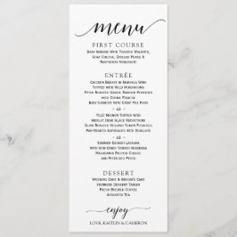 Menú de Boda con Caligrafía Romántica | 4 x 9 | Ne