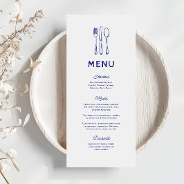 Menú de Boda con Cubiertos Doodle Caprichosos