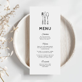 Menú de Boda con Cubiertos Doodle Caprichosos