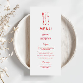 Menú de Boda con Cubiertos Doodle Caprichosos