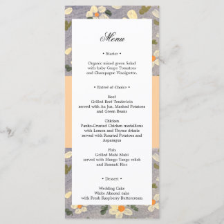 Menú de Boda con Estampado Floral o Menú de Desayu