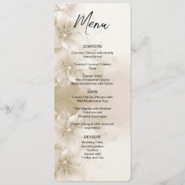 Menú de Boda con Flores Blancas de Marfil Elegante