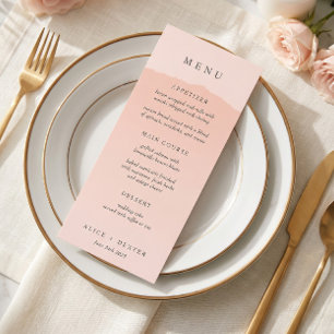 Menú de Boda con Gradiente de Rosado Elegante