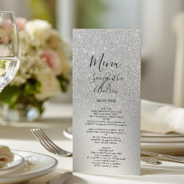 Menú de boda con lámina metálica ombre de brillo p