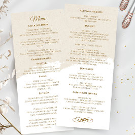 Menú de Boda con Letra Dorada Elegante