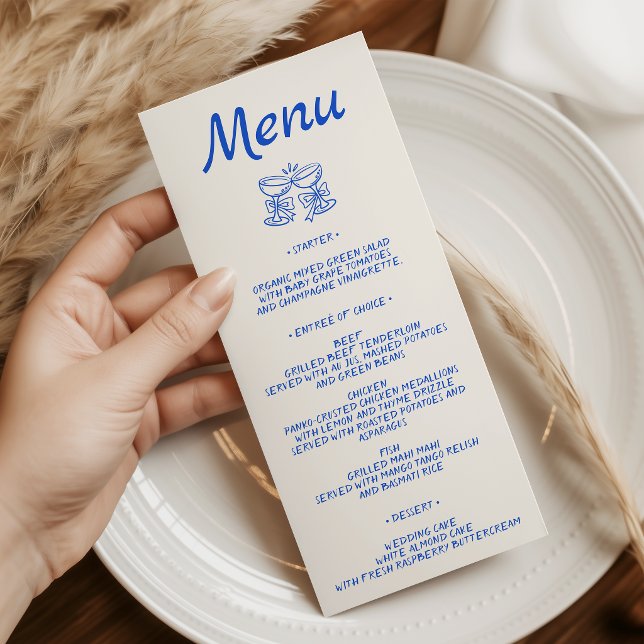 Menú de Boda con Letra Elegante Minimalista (Subido por el creador)