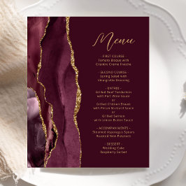 Menú de Boda con Letra Script Agata Dorada de Borg