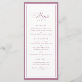 Menú de Boda con Marco de Mauve Clásico Elegante