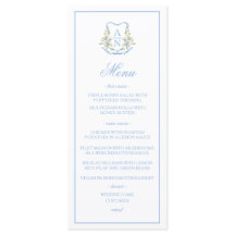 Menú de Boda con Monograma de Cresta de Hortensia 