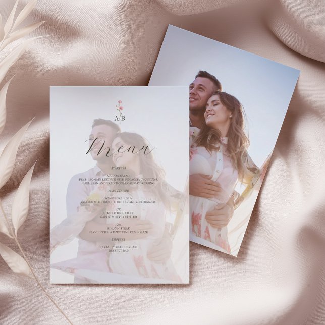 Menú de Boda con Monograma Fotográfico (Subido por el creador)