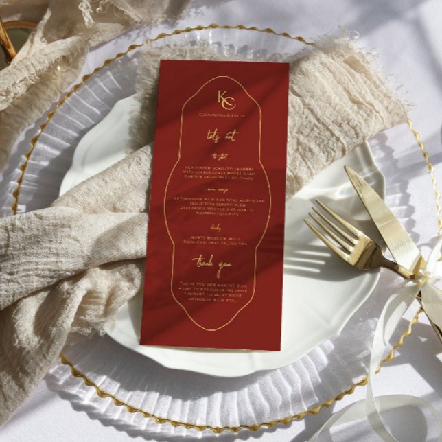 Menú de Boda con Monograma y Agradecimiento (Subido por el creador)
