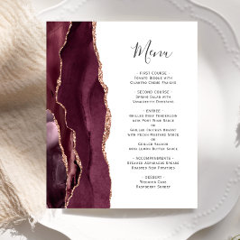 Menú de Boda con Presupuesto Burgundy Rosa Dorado